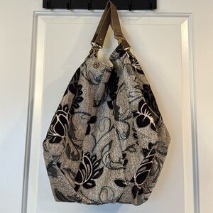 ZAND Amsterdam purse bag tote silver cream floral with movable straps